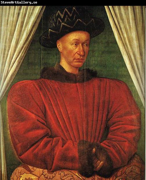 FOUQUET, Jean Portrait of Charles VII of France dg